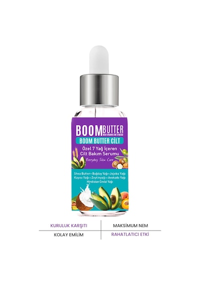 Boom Butter 7 Yağ İçeren Maksimum Nemlendirici Cilt Bakım Serum 20 ML