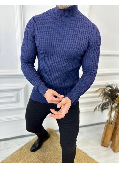 Elku Moda Kazak Slim Fit Tüylenmez Naturel Pamuk Triko Boğazlı Balıkçı Yaka Kazak Lacivert Elku Moda Kazak Slim Fit Tüylenmez Naturel Pamuk Triko Boğazlı Balıkçı Yaka Kazak Lacivert