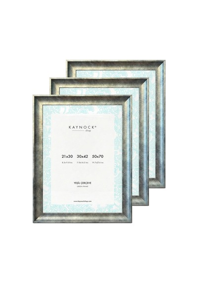 Kavisli Eskitme Yeşil Çerçeve - 3'lü Set, 21x30
