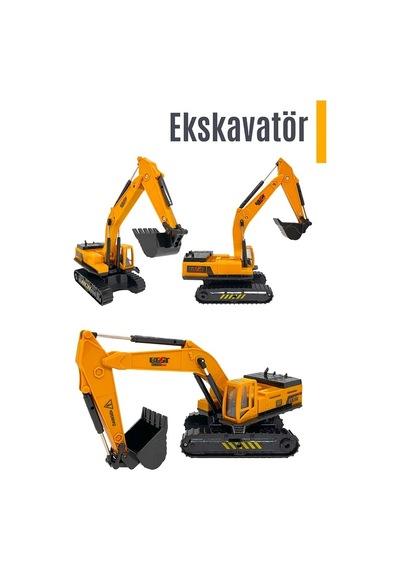 Oyuncak Iş Makinesi Seti - Oyuncak Vinç Oyuncak Ekskavatör