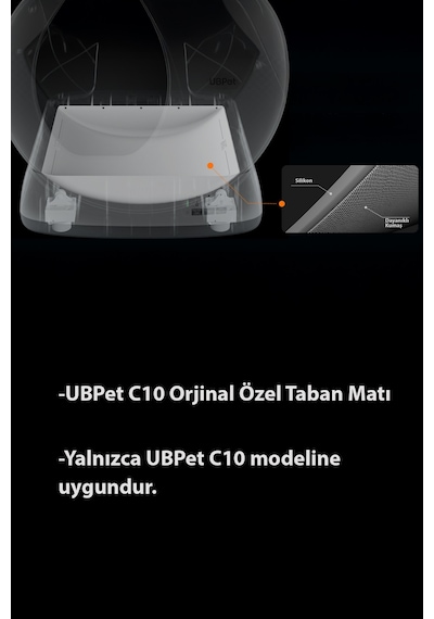 C10 Pro Akıllı Kedi Tuvaleti Uyumlu Silikon Taban Matı Su Geçirmez, Koku Yapmaz, Kolay Kurulum