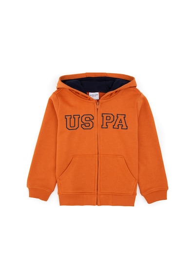 U.S. Polo Assn. Erkek Çocuk Bakır Örme Fermuarlı Kapüşonlu Hırka 50313844-VR182