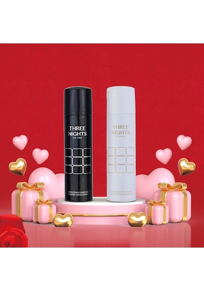 Paris Flowers Three Nights Kadın Sprey Deodorant 150 ML + Erkek Sprey Deodorant 150 ML