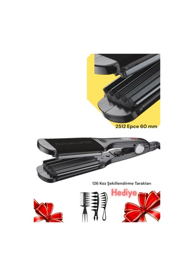 Babylisspro 2512 Epce 60 Mm Saç Tost Makinası + 126 Tarak Seti Hediyeli