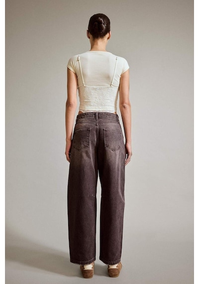 Defacto Wide Leg Geniş Bol Paça Bilek Boy Jean Pantolon G2909ax25aubn336 Kahve