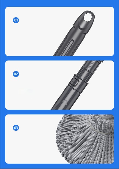 Zahmetsiz Zemin Temizliği İçin Ergonomik Mikrofiber Spin Paspas Çok Renkli