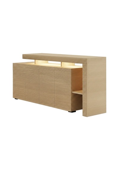 İnarch Dizayn Beliz Led Işıklı Modern Konsol 170 Cm, 4 Kapaklı Ve İç Raflı Depolama, Şık Tasarım Sıcak Meşe İnarch Dizayn Beliz Led Işıklı Modern Konsol 170 Cm, 4 Kapaklı Ve İç Raflı Depolama, Şık Tasarım Sıcak Meşe
