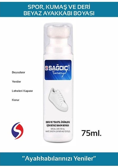 Sağdıç Saraciye Spor Beyaz Deri Ve Kumaş Ayakkabı Boyası 75 Ml