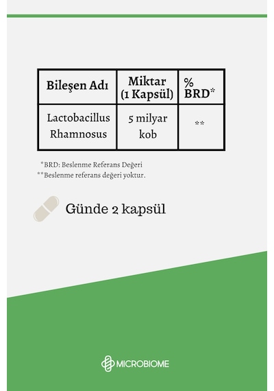 Microbiome Lactobacillus Rhamnosus 30 Kapsül
