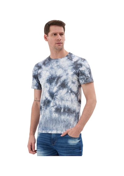 Cipo & Baxx Batik Desenli Bisiklet Yaka Regular Fit Kısa Kollu Erkek T-shirt Ct864 Mavi