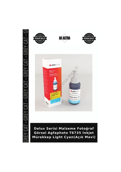 Delux Serisi Malzeme Fotoğraf Görsel Agfaphoto T6735 İnkjet Mürekkep Light Cyan Açık Mavi