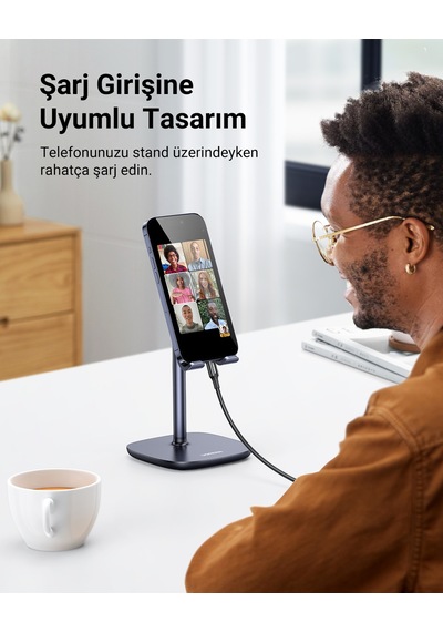 Ugreen Masaüstü Ayarlanabilir Telefon Tutucu Stant, Siyah, 60324