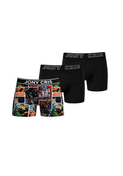 Jony Cris Baskılı Desenli Erkek Boxer 3 Lü Erkek Baksır İç Giyim DESENLİ
