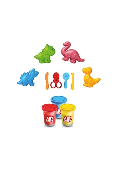 03995 Art Craft 3d Dinozorlar Hamur Set 168 Gr -fentoys Çok Renkli