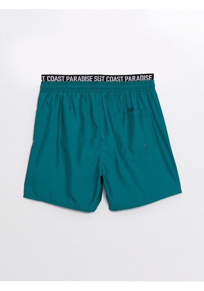 Lcw Swımwear Yeşil Kısa Boy Baskılı Erkek Deniz Şortu