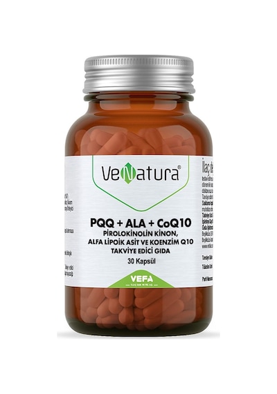 Venatura Pqq+Ala+Coq10 Pirolokinolin Kinon Alfa Lipoik Asit ve Koenzim Q10 30 Kapsül
