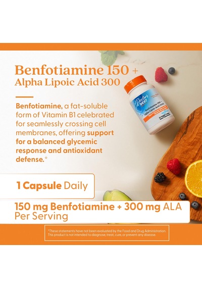 Doctor's Best Benfotiamine 150 Plus 300 Alfolipolic Acid With Benfopure 60 Veggie Kapsül Usa Menşeii Dmmedicineden Orijinal