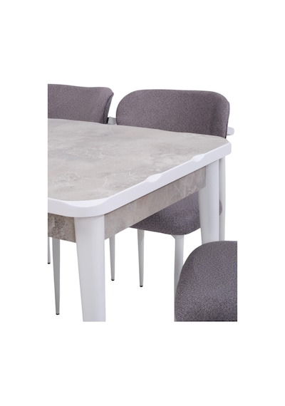 Rambla Mdf Açılır Lak Panel Mutfak Masa Sandalye Takımı 80 130cm Beyaz