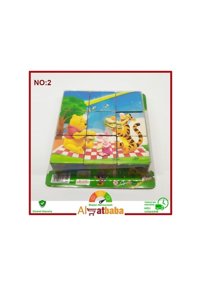 Ahşap 9 Parça Yapboz Küp Puzzle No 1
