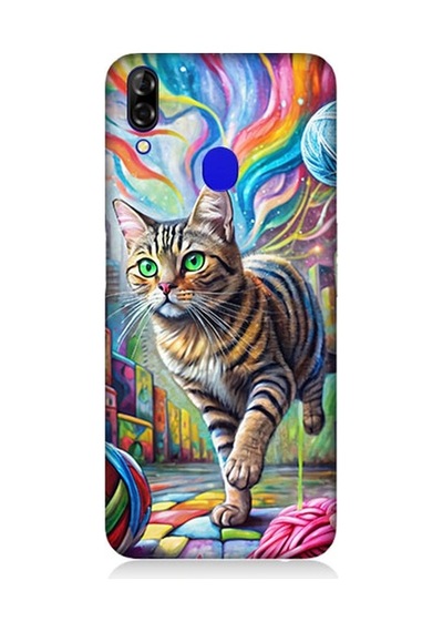 Reeder P13 Blue Uyumlu Renkli Yumaklar Ve Kedi Desenli Silikon Kılıf