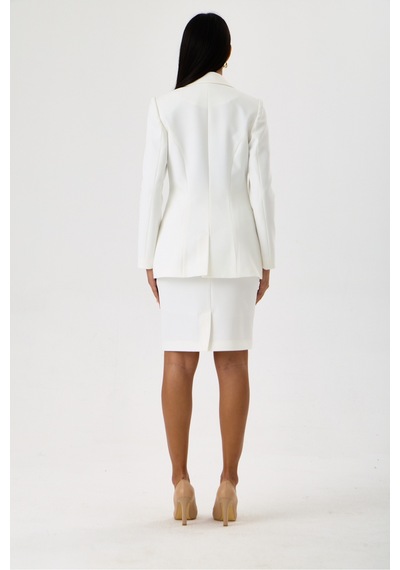 Velnara Moda Klasik Tek Düğme Ceket & Astarlı Kısa Kalem Etek - Kadın Takım Elbise Kırık Beyaz- Velnara Tasarımı Beyaz - 918616456 Beyaz Velnara Moda Klasik Tek Düğme Ceket & Astarlı Kısa Kalem Etek - Kadın Takım Elbise Kırık Beyaz- Velnara Tasarımı Beyaz - 918616456 Beyaz
