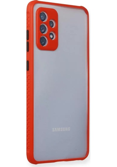 Samsung Uyumlu Galaxy A72 Kılıf Miami Şeffaf Silikon - Kırmızı -