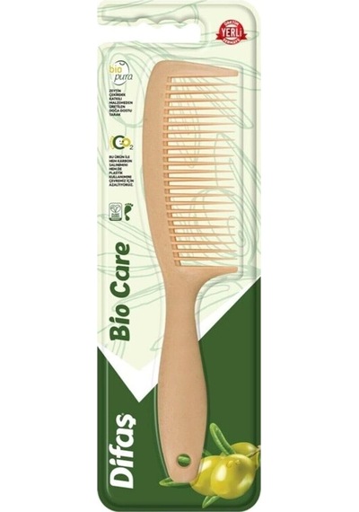 Bio-care Saplı Büyük Tarak 3028 Zeytin Çekirdeği Katkılı Malzemeden Üretilmiş, Doğa Dostu Tarak