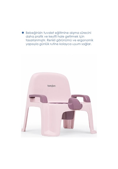 Babyjem Afacan Lazımlık Ergonomik Tuvalet Eğitimi Yardımcısı Soft Pembe