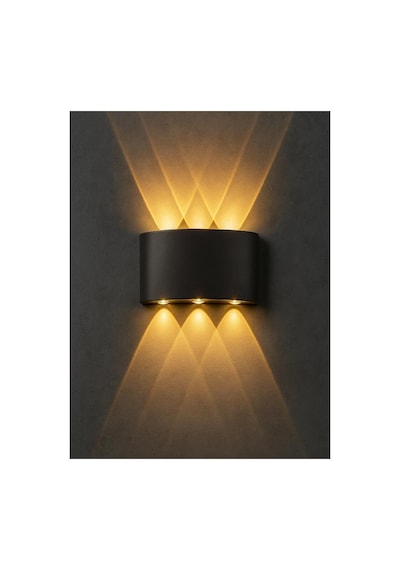 Bs Light Schuar 8011 Haiti Aplik 3+3 Dekoratif Çift Yönlü Aplik 10w 3200k Sarı Elektrikli Pil İle Çalışmaz Siyah