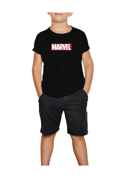 Zepplin Giyim Marvel Classic Siyah Çocuk Tişört