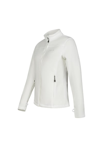2As Cara Kadın Tam Fermuarlı İnce Polar Sweatshirt Beyaz Beyaz