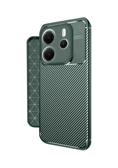 Newface Xiaomi Redmi Note 14 4g Kılıf Auto Focus Karbon Kapak - Koyu Yeşil