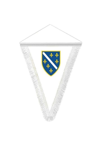 Bosna - Hersek - Saten Hatıra Üçgen Flama Bayrak 1