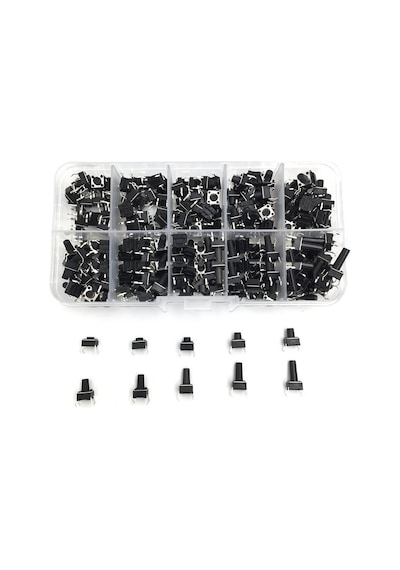 200 Adet 6x6mm Tact Buton Set 10 Farklı Yükseklikte 4 Pin Dokunma