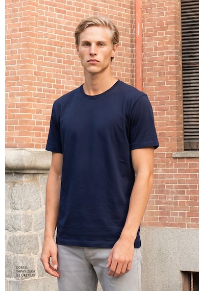 AC&Co / Altınyıldız Classics 4A4800000001LACXS Slim Fit Bisiklet Yaka Kısa Kol Pamuklu Erkek Tişört Lacivert