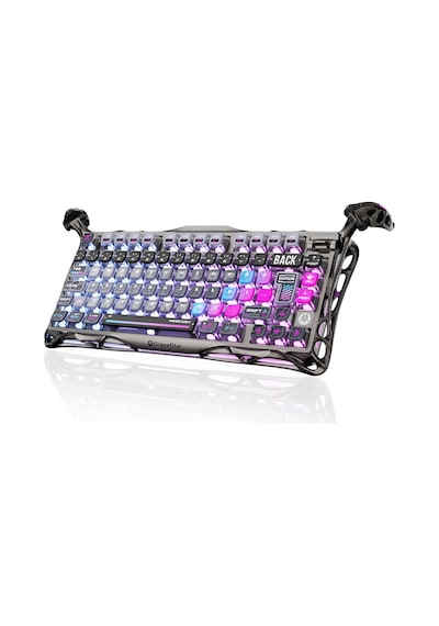 Gravastar Mercury K1 Pro Rgb Kablosuz Mekanik Gaming Klavye, Türkçe Q, Special Edition, Cyberpunk