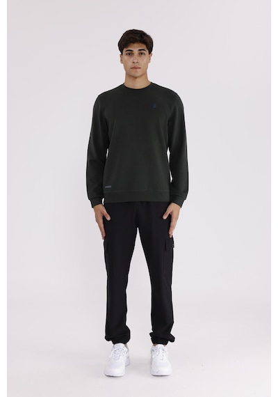 Rowinger Modal Karışımlı Yumuşak Dokulu Rahat Kalıp Esnek Kullanım Sunan Sweatshirt Haki
