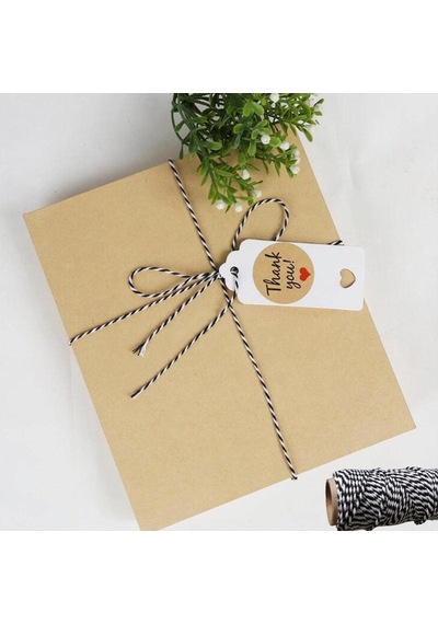 Hediye Paketleme İp Seti, Siyah-beyaz & Kırmızı-beyaz Ambalaj, Ma