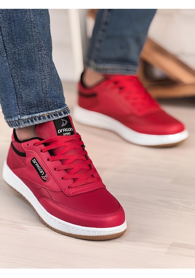 Ayakkabix Sneaker Erkek Spor Ayakkabı Günlük Yürüyüş Kırmızı Kırmızı