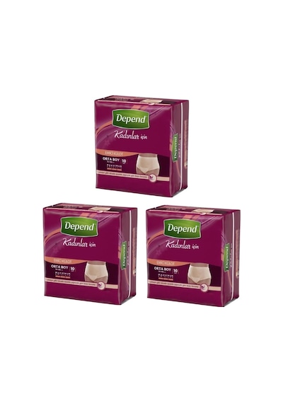 Depend Kadın Emici Külot M 10'Lu 3 Paket 30'Lu