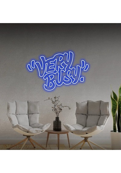 "very Busy" Yazılı Neon Tabela Mavi