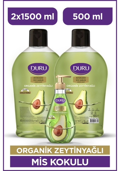 Organik Zeytinyağlı Sıvı Sabun Avokado 1,5 1,5 500ml