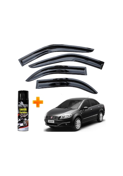 Fiat Linea Mügen Cam Rüzgarlığı 2007-2017 Arası 4 Lü Takım +500ml Lastik Parlatıcı