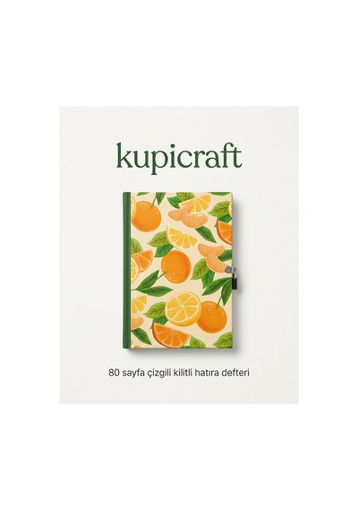 14x20 Sarı Limon Desenli Kilitli Günlük 80 Sayfa -ajanda - Planner - Not Defteri-günlük Sarı - 937187291 Sarı