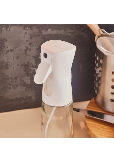 Sprey Yağdanlık Sıvı Yağ Spreyi Yağlık - Airfryer Püskürtme Yağdanlık Beyaz 300ml Beyaz