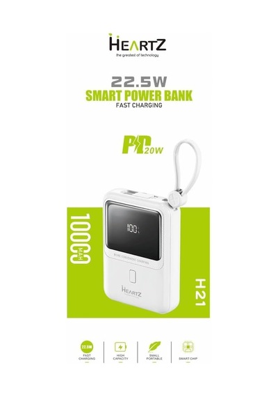 H21 Mini Boy 10000 Mah Power Bank Pd 20w Ve Usb 22.5w Fast Hızlı Şarj Dahili Type C Ve Lightning Kablolu Dünya Sta