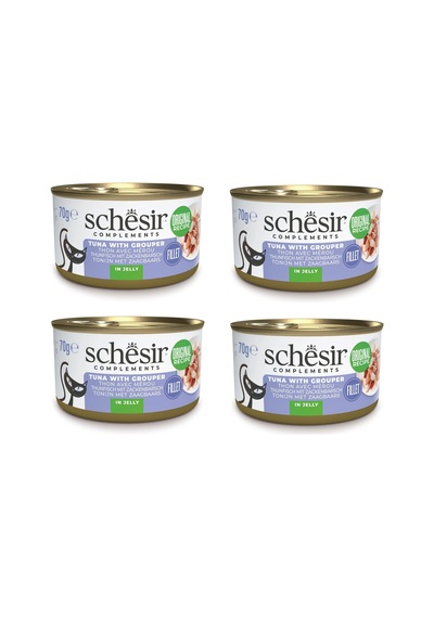 Schesir Ton Ve Orfoz Jöleli Tamamlayıcı Kedi Konservesi 70 Gr. X 4 Adet