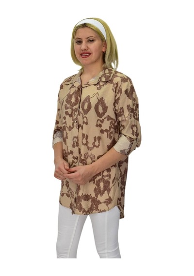 Kadın Leopar Desen Ayrobin Gömlek Bgl-st03700 001