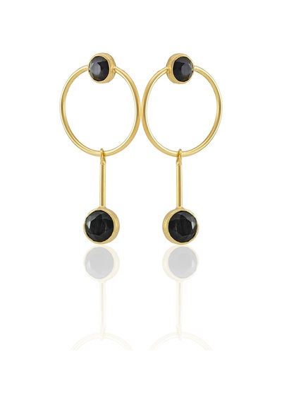 Kadir Jewellery 22 Ayar Altın Kaplama Kadın Sallantılı Küpe -el İşçiliği Ve Hipoalerjenik Küpe Siyah 94310282
