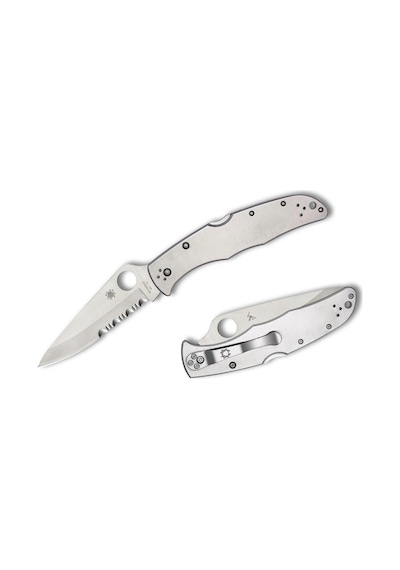 Spyderco Endura 4 Stainless Combinationedge Çakı Gümüş
